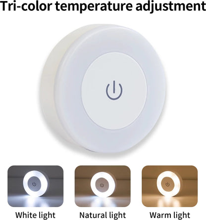 Luxury Touch LED Night Light Rechargeable Wireless Wall Sconce for Bedroom Closet Cabinet Living Room Hallway Nursery Warm White Dimmable Puck Light Battery Operated Tap Light Under Cabinet Stairway Wardrobe Bathroom Kitchen Home Décor