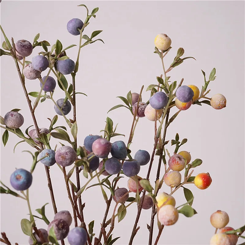 gardening fruit ornaments, long branches with frost, small apples fun plants, Christmas festive flower arrangement customization