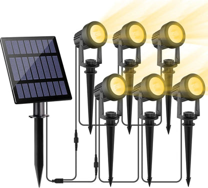 Solar Spot Lights Outdoor LED Solar Garden Lights RGB Color Changing Landscape Lighting Waterproof IP65 Solar Powered Spotlights for Yard Lawn Pathway Driveway Patio Tree Up light Warm White Cold light