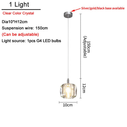 Modern Nordic LED Crystal Chandelier Luxury Pendant Light For Living Room Bedroom Dining Room Attic Kitchen Home Lustre Lamp