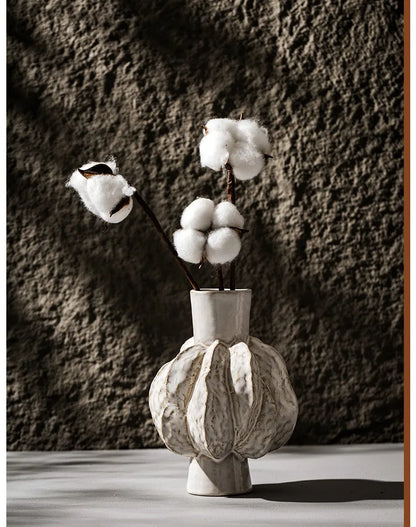 New Design Unique Ceramic Nordic Vase Home Ornament Living Room Tabletop Centerpiece Fresh Flower Pampas Grass Boho Art