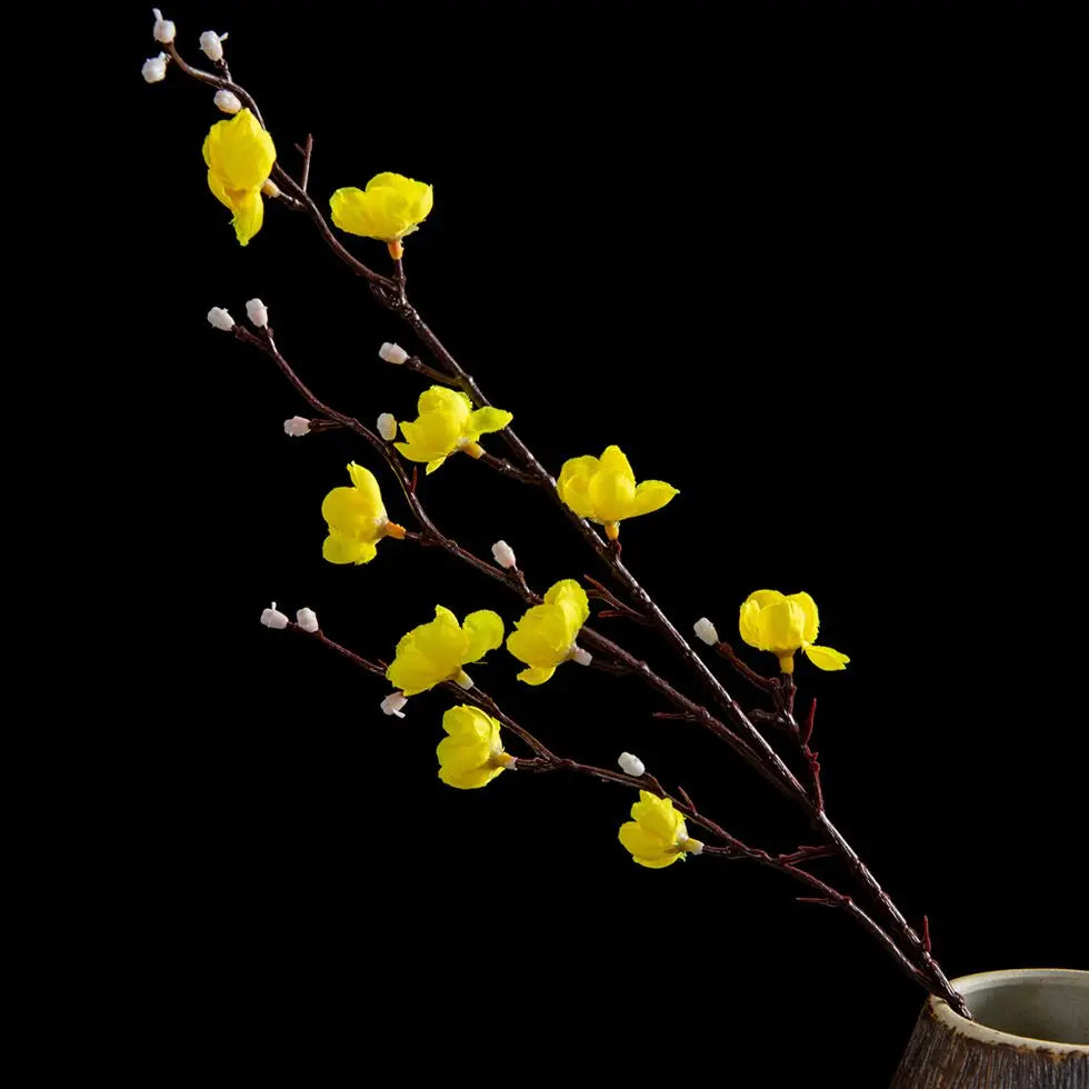 Artificial Flowers Silk Plum Blossom Peach Branch Newyear Christmas Home Vase Table Outdoor Garden Wedding Party Decor DIY Gifts