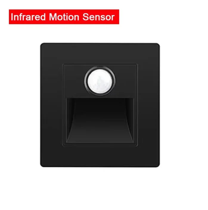 LED Step Lights Indoor Stair Lights Motion Sensor Wall Lights Recessed Staircase Lighting Step Lamp Hallway Night Light Bedroom Closet Cabinet Living Room Lights PIR Sensor Warm White 3000K AC 110V 220V Automatic On Off