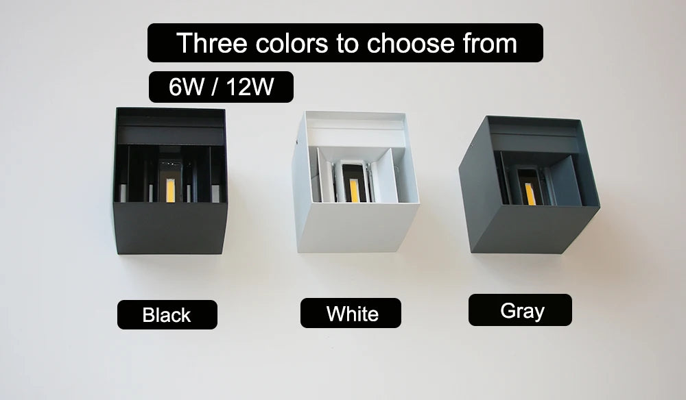 LED Wall Lamp Modern Up Down Wall Sconce Black Waterproof Aluminum Light Fixture Indoor Outdoor Bedroom Living Room Hallway Hotel Decor