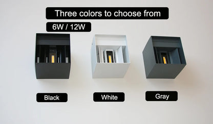 LED Wall Lamp Modern Up Down Wall Sconce Black Waterproof Aluminum Light Fixture Indoor Outdoor Bedroom Living Room Hallway Hotel Decor