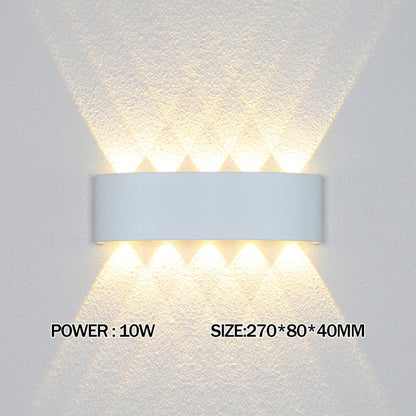 Luxury LED Wall Light Modern Up Down Wall Sconce Black Aluminum Indoor Outdoor Waterproof IP65 Bedroom Living Room Hallway Porch Garden Hotel Lighting