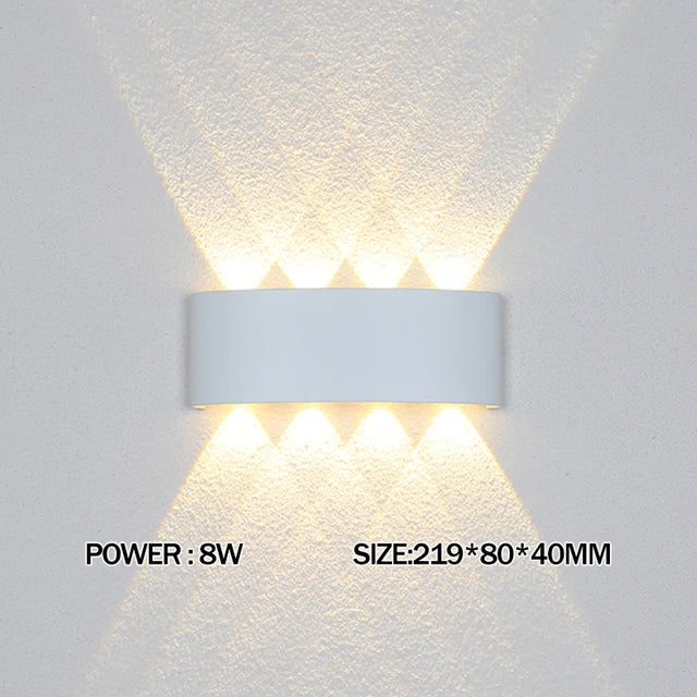 Luxury LED Wall Light Modern Up Down Wall Sconce Black Aluminum Indoor Outdoor Waterproof IP65 Bedroom Living Room Hallway Porch Garden Hotel Lighting