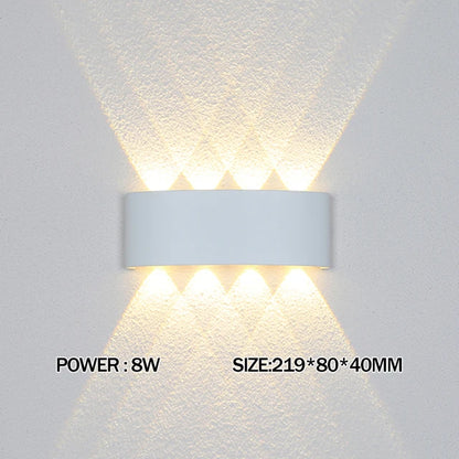Luxury LED Wall Light Modern Up Down Wall Sconce Black Aluminum Indoor Outdoor Waterproof IP65 Bedroom Living Room Hallway Porch Garden Hotel Lighting