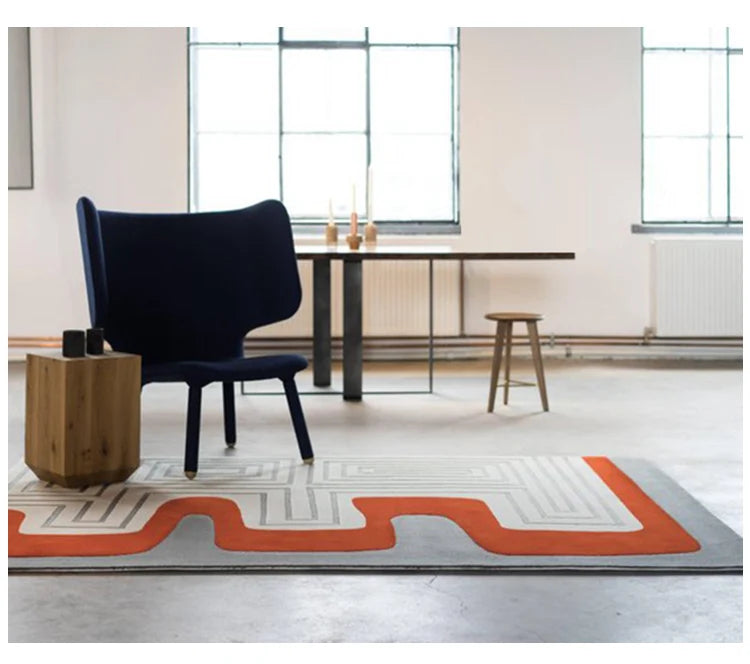 Modern Abstraction Carpets for Living Room Nordic Bedroom Decor Plush Carpet Home Art Floor Mat Large Area Thicken Non-slip Rug