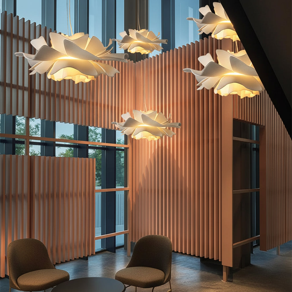 Scandinavia Flower Suspension Acrylic Pendant Lamp Ceiling Chandelier Hanging Light for Kitchen Living Room Bedroom