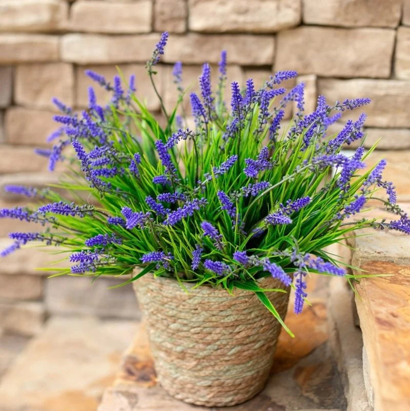 Artificial Plastic Lavender Flower Plant Wedding Bridal Bouquet Holiday Decor Vase Home Table Ourdoor Yard Party DIY Decor Props