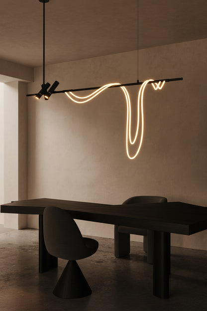 Nordic Hose DIY Chandelier for Kitchen Dining Living Room Center Table Pendant Lights LED Home Decor Suspension Fixture Black