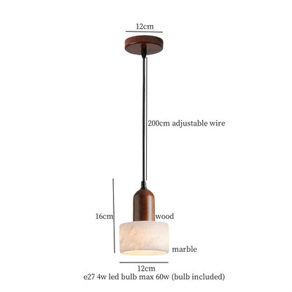 IWHD Bulgari Marble LED Pendant Lights Fixture Bedside Cafe Living Room Kitchen Loft Iron Socket Hanging Lamp Lighting Luminaire