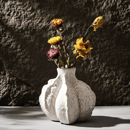 New Design Unique Ceramic Nordic Vase Home Ornament Living Room Tabletop Centerpiece Fresh Flower Pampas Grass Boho Art