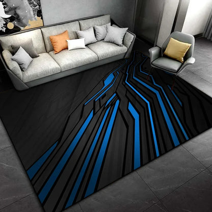 Black Cartoon Area Rug,Carpet Rug for Living Room Bedroom Sofa Doormat Decoration, Kids Play Non-slip Floor Play Mat  Ковер Gift
