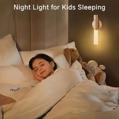 Motion Sensor Night Light LED Rechargeable Magnetic Wall Lamp Wireless Battery Operated Stick On Lights for Living room Hallway Bedroom Stairs Bathroom Cabinets Decor Kitchen Under Cabinet Light Warm White Dimmable USB Charging