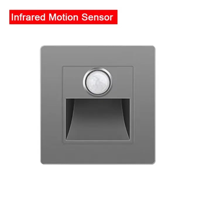 LED Step Lights Indoor Stair Lights Motion Sensor Wall Lights Recessed Staircase Lighting Step Lamp Hallway Night Light Bedroom Closet Cabinet Living Room Lights PIR Sensor Warm White 3000K AC 110V 220V Automatic On Off