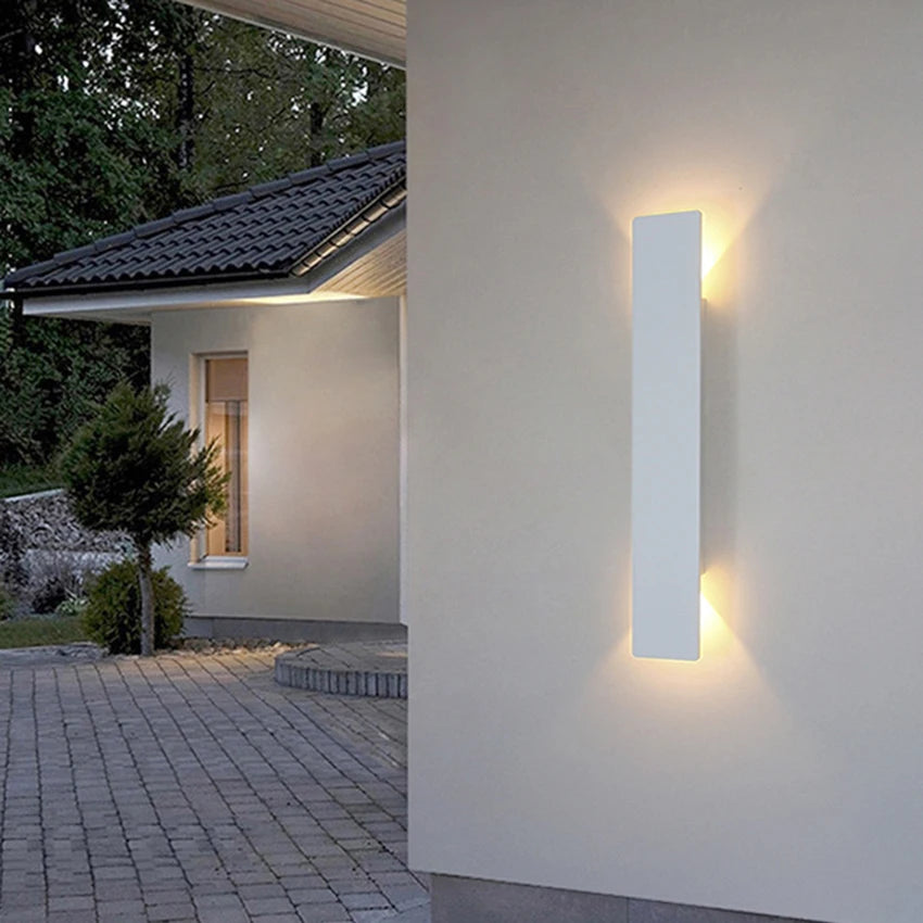 Modern Outdoor Waterproof Wall Light LED Exterior Wall Sconce IP65 Up Down Light Black White Wall Mounted Light Fixture Patio Garden Porch Garage Front Door House Light Aluminum Outdoor Lighting 110V 220V
