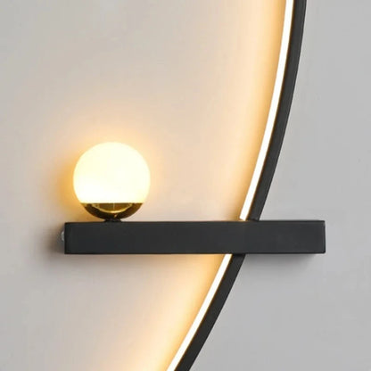 Nordic Minimalist Long Headboard Grille Personalized Bedroom Sofa Modern Internet Famous Living Room Study Background Wall Lamp