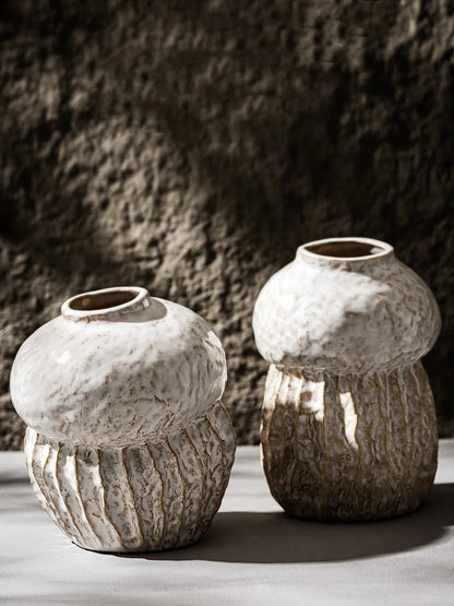 Gourd Shape Vase Ceramic Flowerpot Retro Objects Home Living Room Desktop Decoration Accessories Boho Modern Art Nordic
