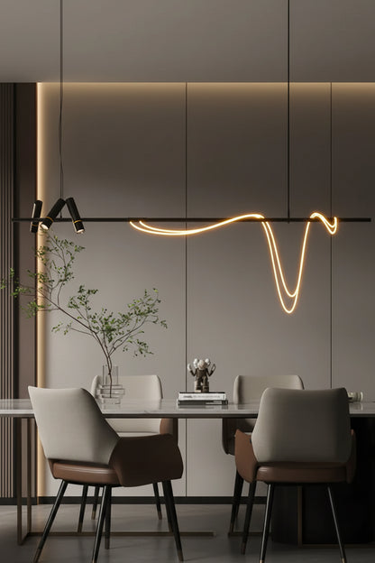 Nordic Hose DIY Chandelier for Kitchen Dining Living Room Center Table Pendant Lights LED Home Decor Suspension Fixture Black