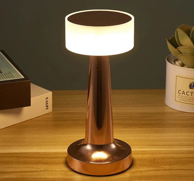 Retro Table Lamp Metal Touch Decor for Bar Coffee Restaurant Decoration Light Desk LED Rechargeable Night Light Bedroom Decor