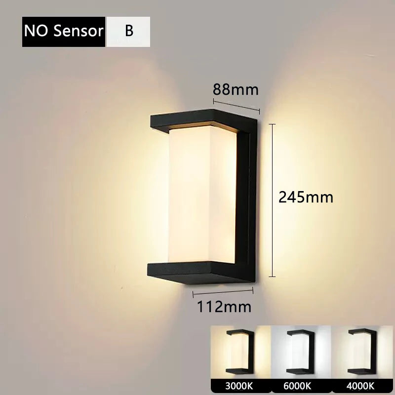 Motion Sensor Outdoor Wall Light LED Security Light Radar Sensor Waterproof IP65 Exterior Wall Sconce Porch Light Patio Light Garden Light Garage Light Front Door Light 20W AC 85-265V Auto On Off Dusk to Dawn
