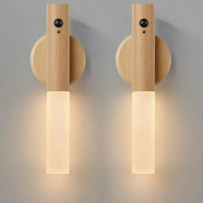 Motion Sensor Night Light LED Rechargeable Magnetic Wall Lamp Wireless Battery Operated Stick On Lights for Living room Hallway Bedroom Stairs Bathroom Cabinets Decor Kitchen Under Cabinet Light Warm White Dimmable USB Charging