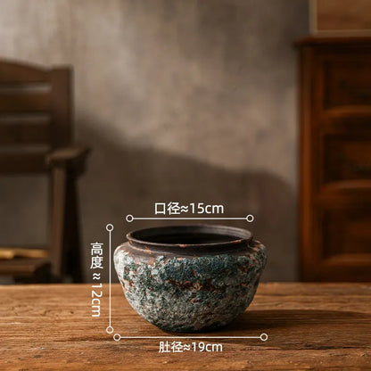 Retro Ceramic Vase Wabi Sabi Style Ikebana Flower Pots Table Decoration Flowers Arrangement Floral Vases Room Aesthetic Decor