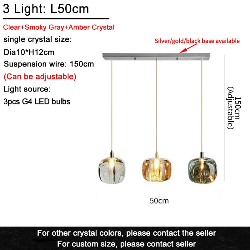 Modern Nordic LED Crystal Chandelier Luxury Pendant Light For Living Room Bedroom Dining Room Attic Kitchen Home Lustre Lamp