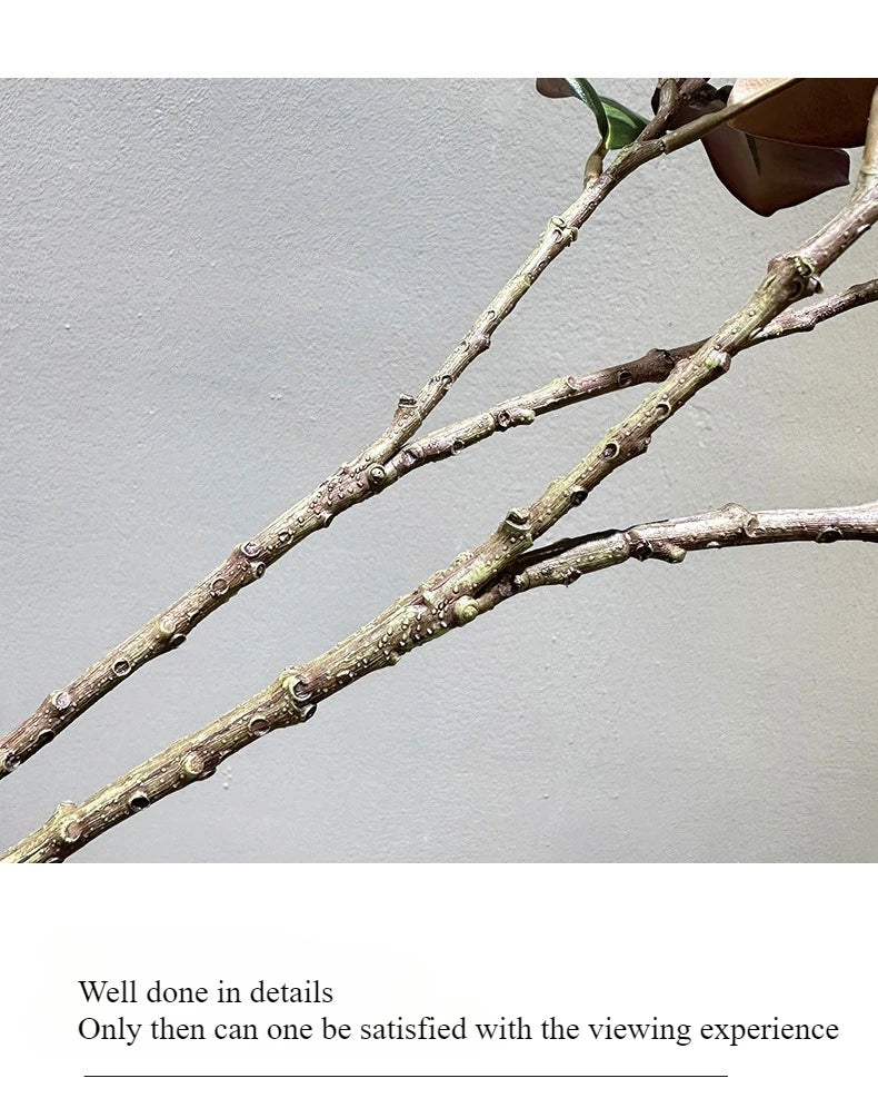 70CM Artificial Magnolia Leaves in Stock for Home Decoration White Bowls Flower Buds Leaf Shop Windows Magnolia Branches