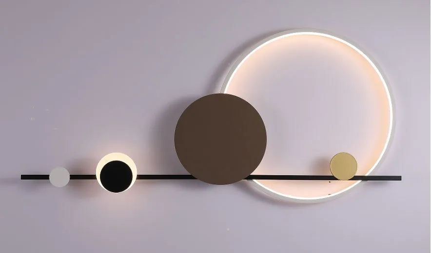 Modern Nordic Art Deco LED Wall Lamp 3000K Living Room Sofa Background Bedroom Bedside Hotel Hall Wall Lighting Creativity Decor