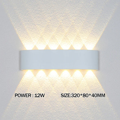 Luxury LED Wall Light Modern Up Down Wall Sconce Black Aluminum Indoor Outdoor Waterproof IP65 Bedroom Living Room Hallway Porch Garden Hotel Lighting