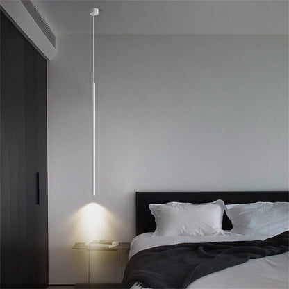 Superfine 2CM Led Pendant Lights Long Tube Hanging Lamp Kitchen Island Dining Room Table Pendant Lamp Bedroom Bedside Droplight