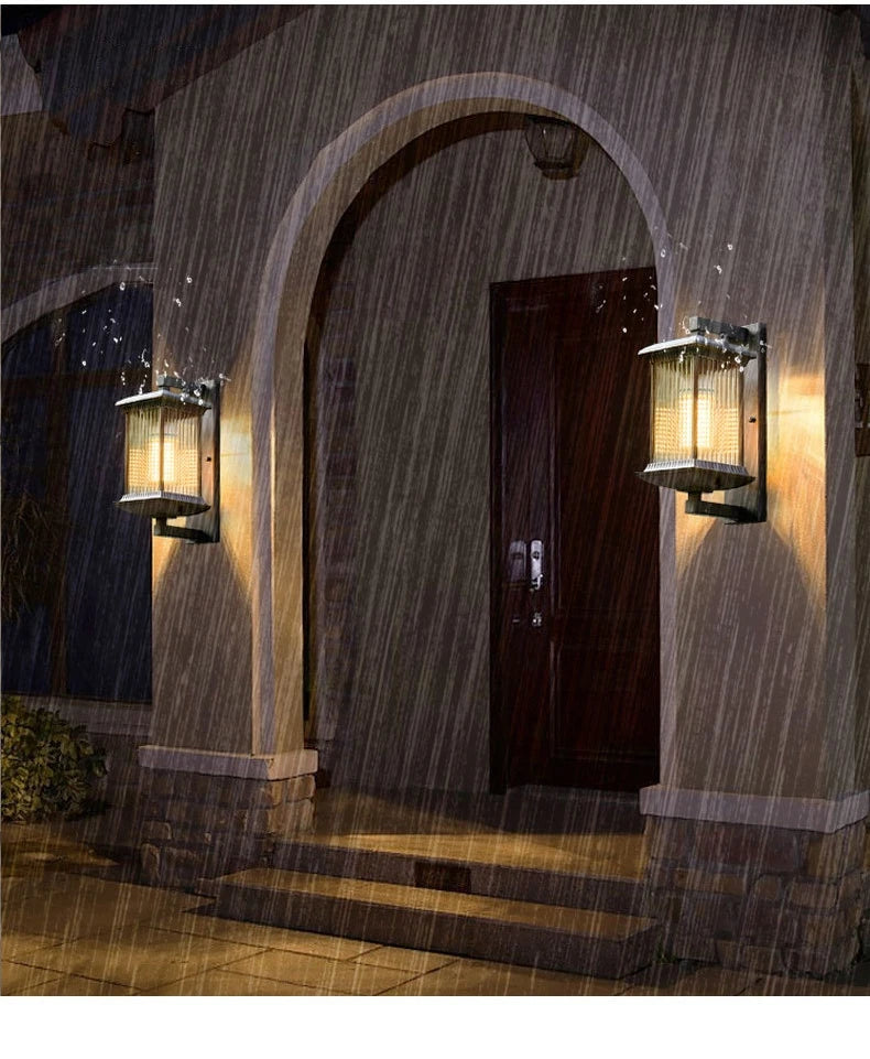 Outdoor Wall Lamp Metal Waterproof Outside Wall Lights AC90-260V Exterior Wall Lighting for Hotel Villa Big Porch Garden Gate