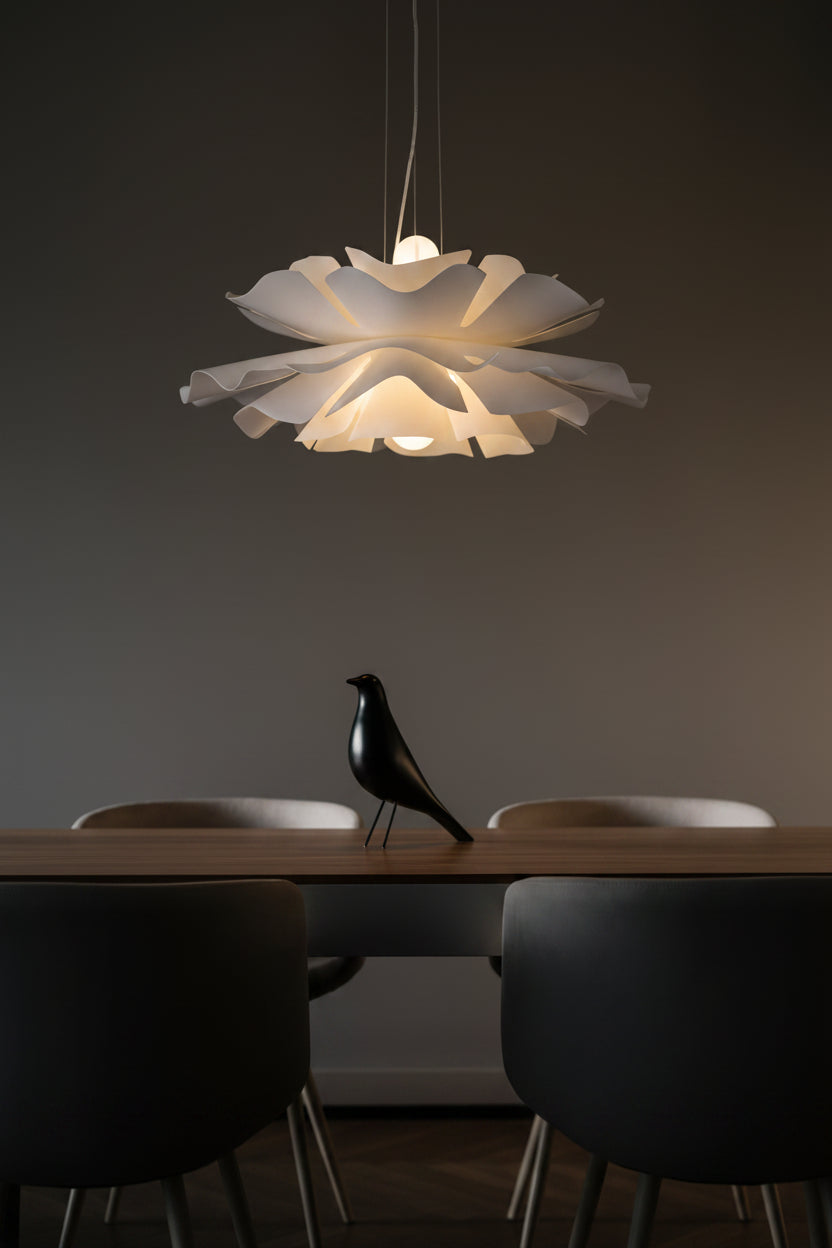 Scandinavia Flower Suspension Acrylic Pendant Lamp Ceiling Chandelier Hanging Light for Kitchen Living Room Bedroom