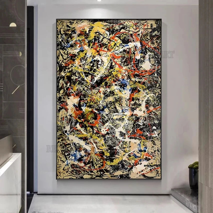Copy Pollock OIl Paintings Hand-painted Abstract Pictures Paintings On Canvas Large Bedroom Decoration Wall Art Unframed