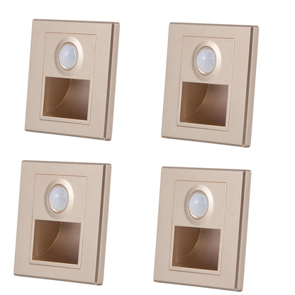 LED Step Lights Indoor Stair Lights Motion Sensor Wall Lights Recessed Staircase Lighting Step Lamp Hallway Night Light Bedroom Closet Cabinet Living Room Lights PIR Sensor Warm White 3000K AC 110V 220V Automatic On Off