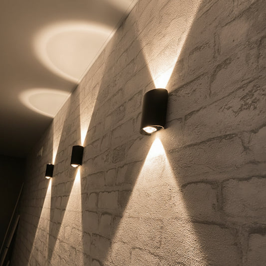 Luxury LED Wall Light Modern Up Down Wall Sconce Black Aluminum Indoor Outdoor Waterproof IP65 Bedroom Living Room Hallway Porch Garden Hotel Lighting