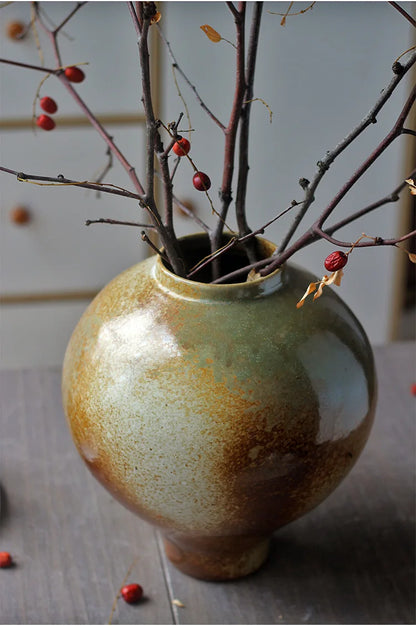 Coarse Earthenware Vase Ceramic Flower Pot Flower Vase Chinese Traditional Vintage Porcelain Earthenware Pot Flowerpot Vases