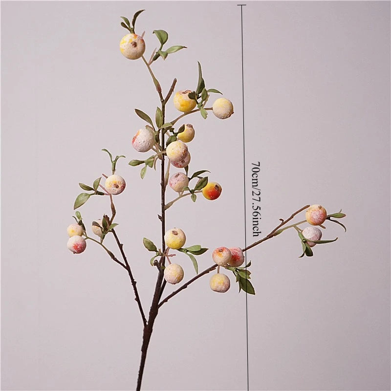 gardening fruit ornaments, long branches with frost, small apples fun plants, Christmas festive flower arrangement customization