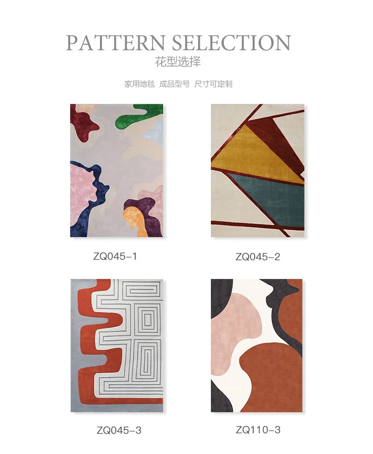 Modern Abstraction Carpets for Living Room Nordic Bedroom Decor Plush Carpet Home Art Floor Mat Large Area Thicken Non-slip Rug