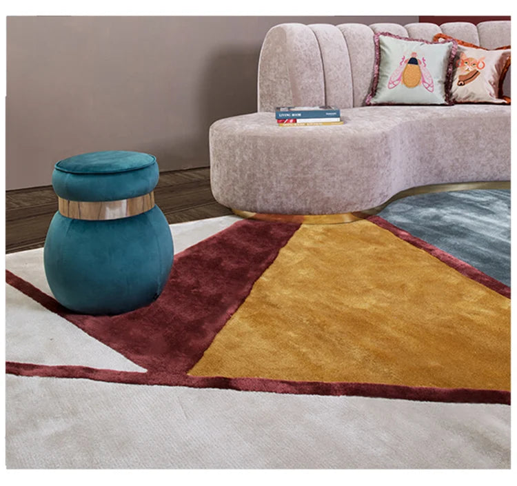 Modern Abstraction Carpets for Living Room Nordic Bedroom Decor Plush Carpet Home Art Floor Mat Large Area Thicken Non-slip Rug