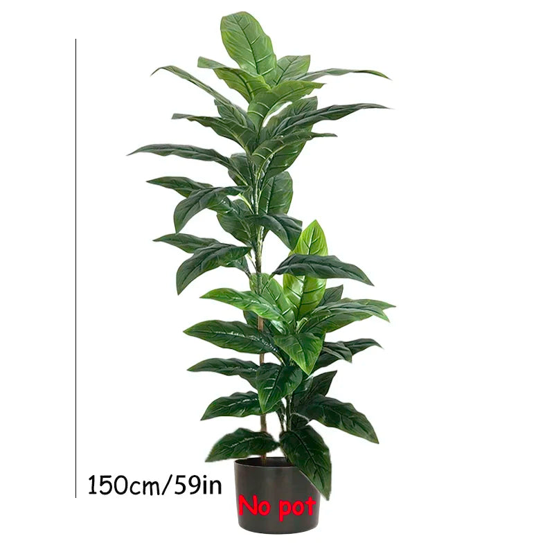 130-180cm Large Artificial Banana Tree Fake Tropical Plant Lifelike Big Leaf Plants For Home Office Hotel Cafe Shop Decoration