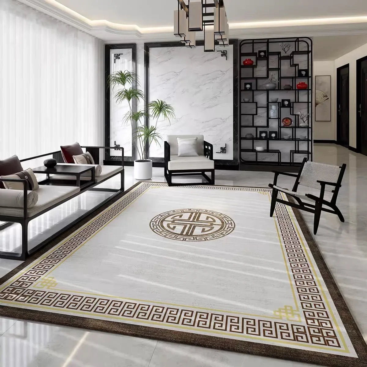 Light luxury carpet, living room floor mat, sofa, coffee table, carpet, home decoration