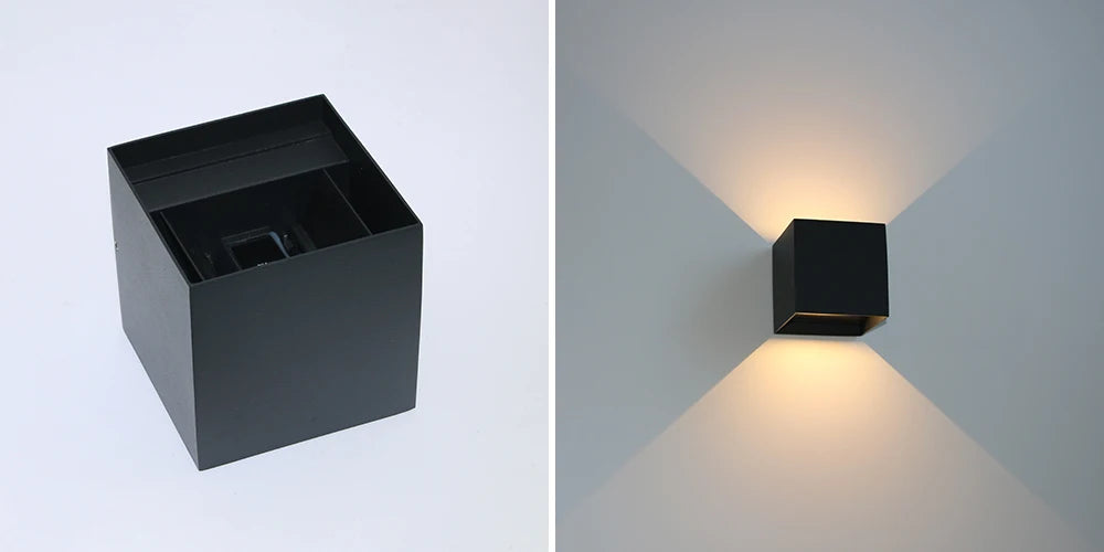 LED Wall Lamp Modern Up Down Wall Sconce Black Waterproof Aluminum Light Fixture Indoor Outdoor Bedroom Living Room Hallway Hotel Decor