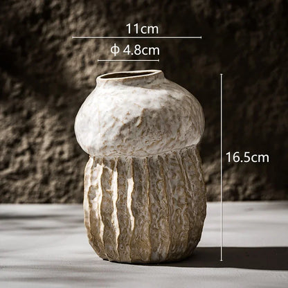 Gourd Shape Vase Ceramic Flowerpot Retro Objects Home Living Room Desktop Decoration Accessories Boho Modern Art Nordic