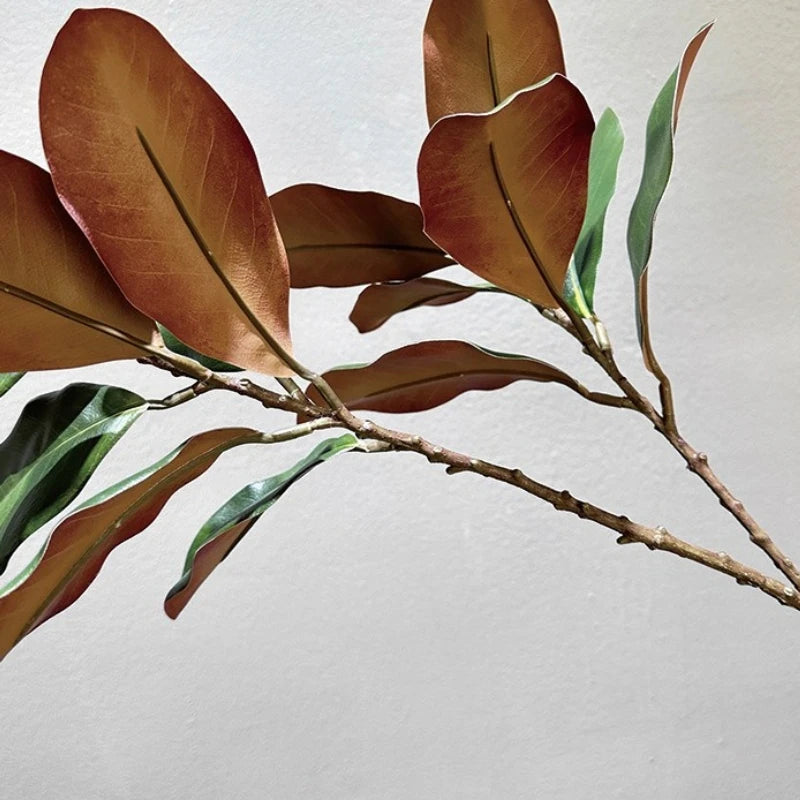 70CM Artificial Magnolia Leaves in Stock for Home Decoration White Bowls Flower Buds Leaf Shop Windows Magnolia Branches