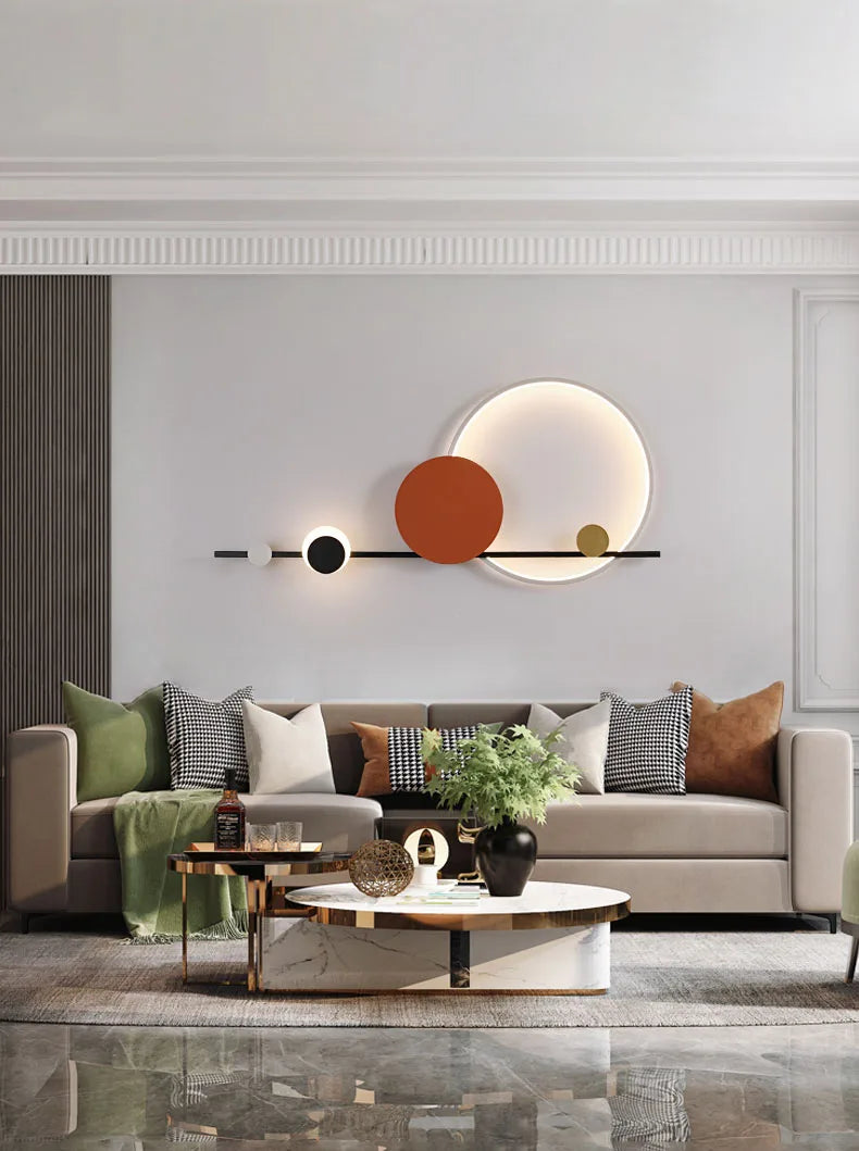 Modern Nordic Art Deco LED Wall Lamp 3000K Living Room Sofa Background Bedroom Bedside Hotel Hall Wall Lighting Creativity Decor