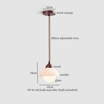 IWHD Bulgari Marble LED Pendant Lights Fixture Bedside Cafe Living Room Kitchen Loft Iron Socket Hanging Lamp Lighting Luminaire